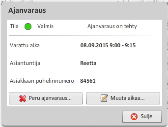 56 5.3 Ajanvaraus yksilökartoituksessa Uutta kartoitusta luodessasi, voit valita käytetäänkö ajanvarausta juuri kyseisen kartoituksen kohdalla. Voit myös valita varattavan ajan pituuden.