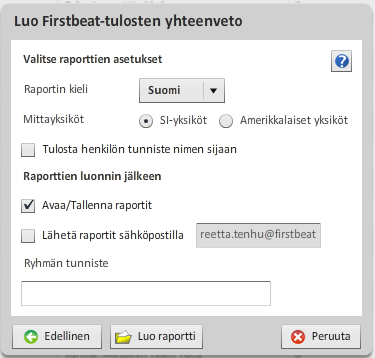 70 4. Valitse seuraavaksi ensimmäisen kartoituksen aloituspäivämäärä. Päivämäärän valittuasi ohjelma ilmoittaa kuinka monta kartoitusta valitsemallesi ryhmälle on sen jälkeen tehty.