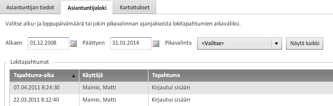 72 4. Saat sähköpostiisi ilmoituksen uudesta käyttäjätilistä. Uuden asiantuntijan tunnukset lähetetään myös annettuun sähköpostiosoitteeseen ja uusi käyttäjä ilmestyy asiantuntijalistalle. 5.