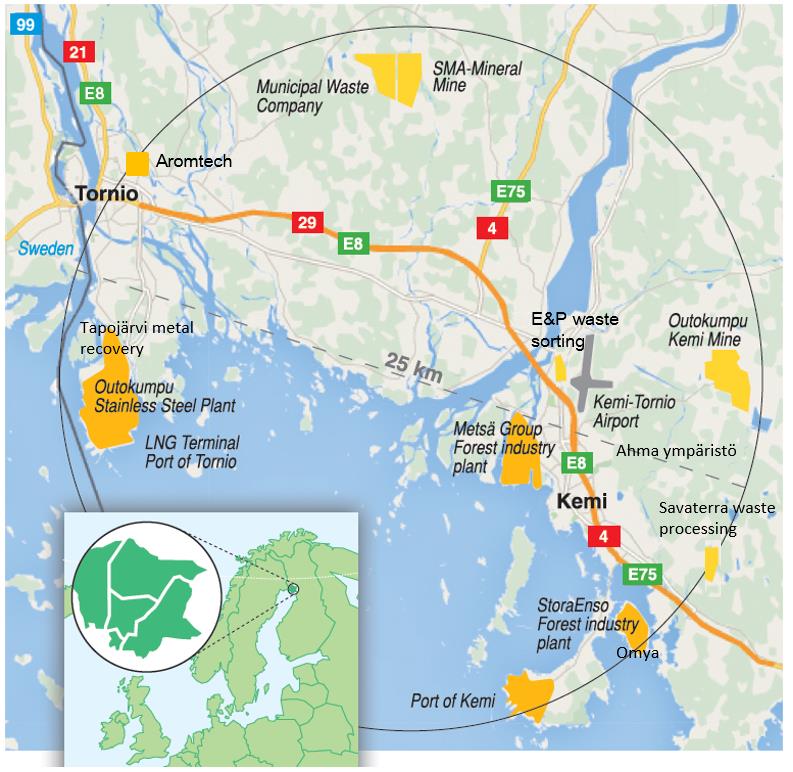 ARCTIC INNOVATIONS ECOSYSTEM OF THE ARCTIC INDUSTRY Operational environment and unique innovation platform Kemi-Tornio region produces almost 8 % of Finnish export 1,4 Mt of by-products and residues