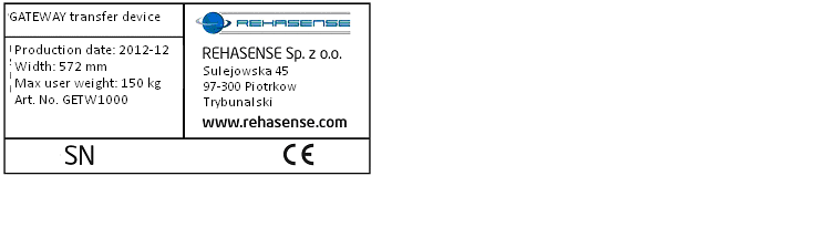 7 Gateway Tuotemerkinnät Tuotemerkinnät ja on sijoitettu tuotteen alaosaan runkoputkiin. 8 Gateway Tekniset tiedot Gateway siirtolaite Max. kuormitus (kg) 150 Kokonaispaino (kg) 17,5 Max.