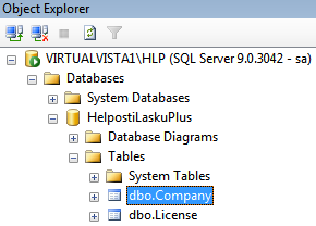 18.2. Palvelimen asetukset Palvelimelle asennetaan HelpostiLaskun asennuspaketista SQL Server Express Edition ja HelpostiLasku Plus.