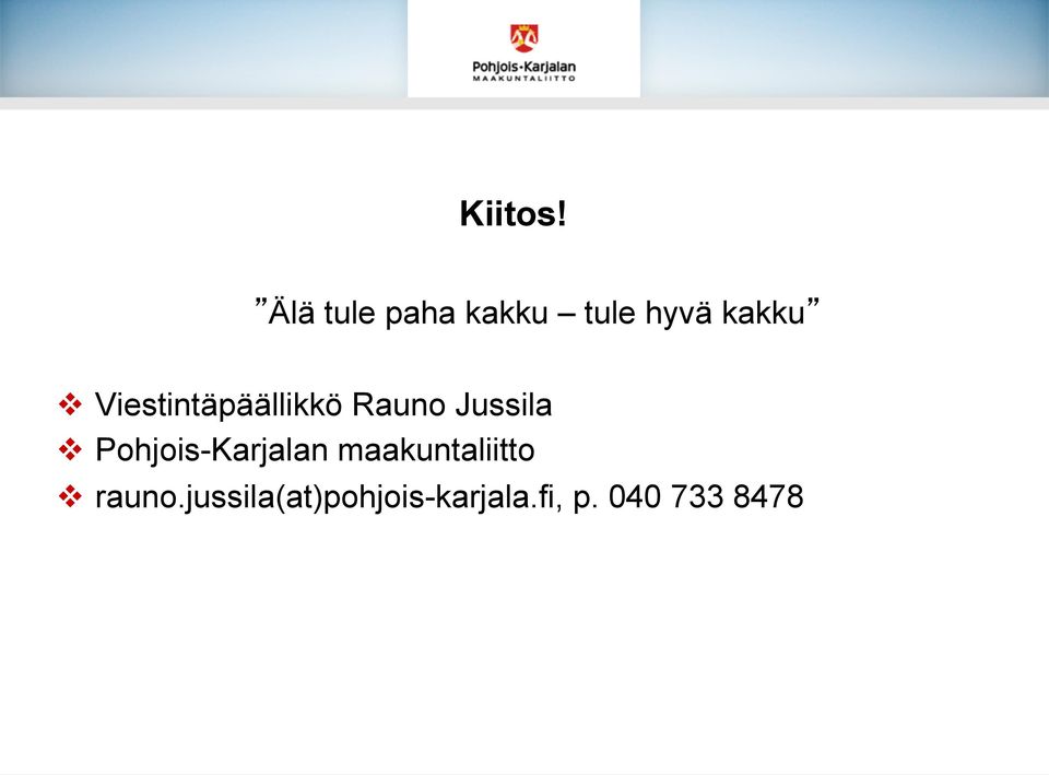 Viestintäpäällikkö Rauno Jussila v