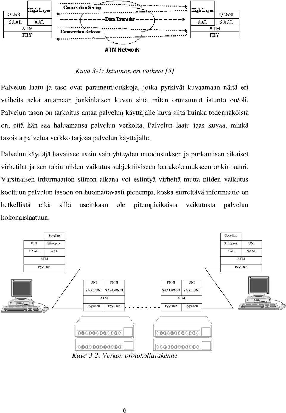 Palvelun laatu taas kuvaa, minkä tasoista palvelua verkko tarjoaa palvelun käyttäjälle.