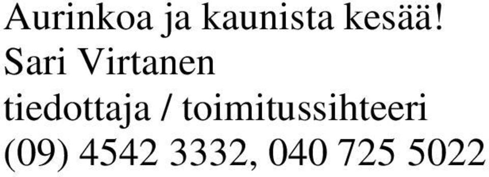 Sari Virtanen tiedottaja