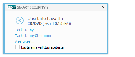 Jos tietokone vaikuttaa saaneen haittaohjelmatartunnan eli jos se toimii hitaammin tai jumittuu usein, suosittelemme seuraavia toimenpiteitä: Avaa ESET Smart Security ja valitse Tietokoneen tarkistus.
