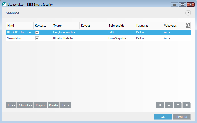 4.1.3 Laitehallinta ESET Smart Security mahdollistaa automaattisen laitehallinnan (CD/DVD/USB/...).