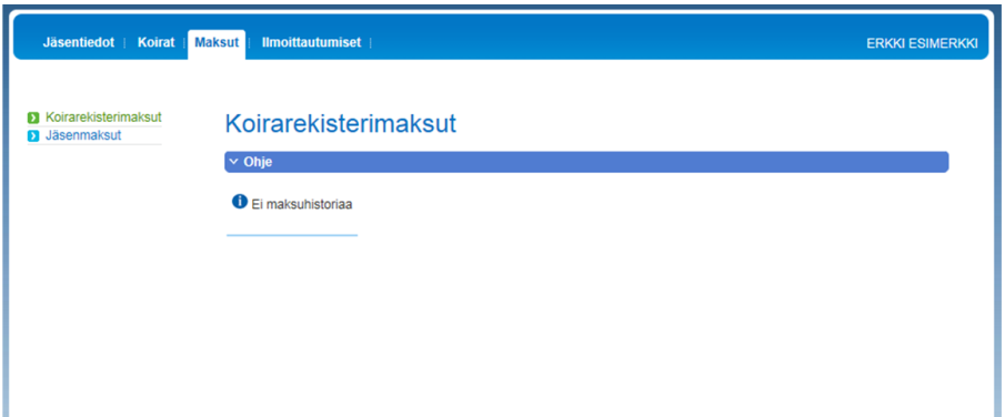 24.8.2016 5(37) Liikkuminen Omakoira-palvelussa Omakoira-sivusto koostuu välilehdistä sekä kullakin välilehdellä olevista sivuista.