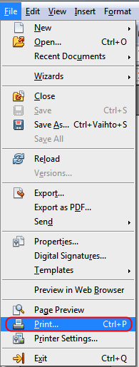 Tulosta PDF PDF-tiedosto on tulostusformaatti, joten jos sinulla on esimerkiksi ilmainen CutePDF-ohjelma asennettu tietokoneeseesi voit
