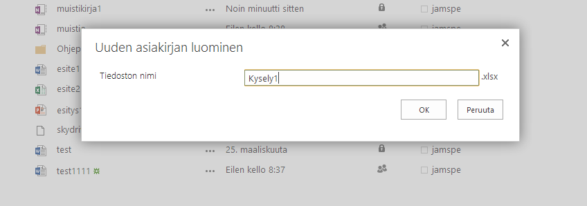 Excel Kysely - Aluksi valitaan uusi tiedosto -kohdasta Excel-kysely.