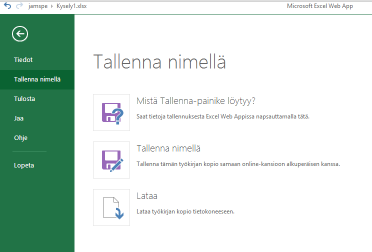 - Alla olevassa kuvassa on juuri vastattu kysymykseen. - Alla olevassa kuvassa näet miltä valmiit vastaukset näyttää Excel -ohjelmassa.