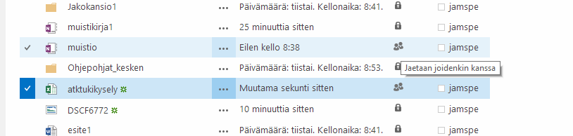 Tiedostojen jako ja seuranta - Kun klikkaat yhtä tiedostoa tästä kohdasta, näet miten voit jakaa tiedostoasi helposti muille.