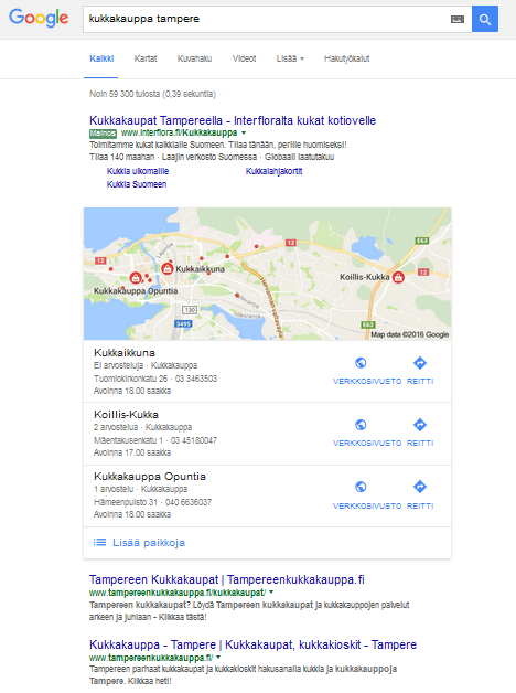 Google hakusanamainonta Google My