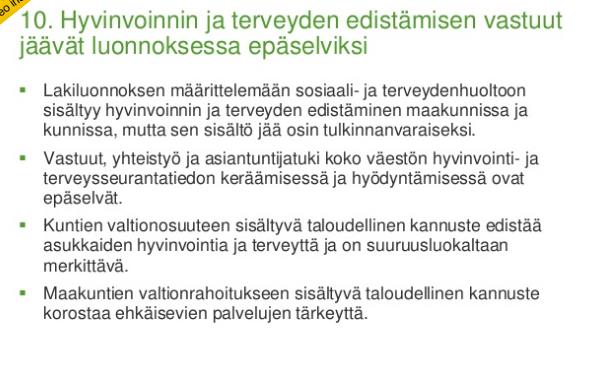 HYVINVOINNIN JA TERVEYDEN EDISTÄMISEN