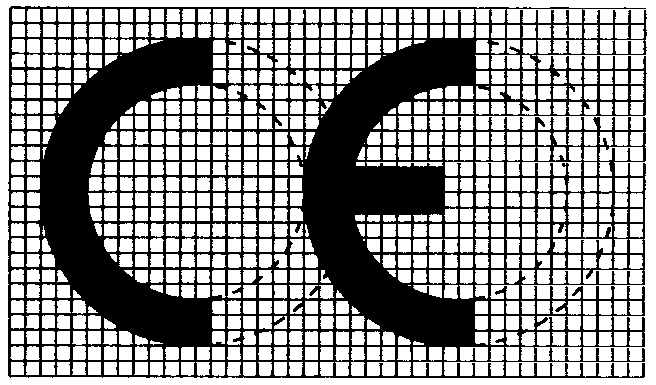 Jos CE-merkintää pienennetään tai suurennetaan, on noudatettava kirjoitustavan mittasuhteita. CE-merkinnän on oltava vähintään 5 mm korkea. 3.