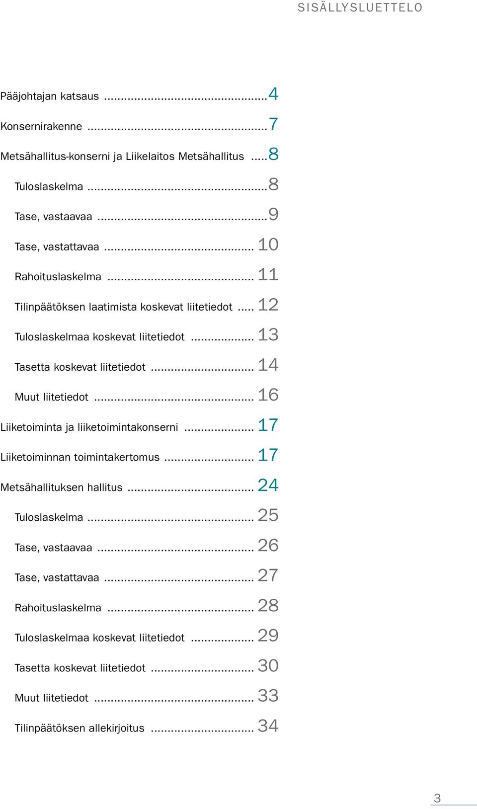 .. 16 Liiketoiminta ja liiketoimintakonserni... 17 Liiketoiminnan toimintakertomus... 17 Metsähallituksen hallitus... 24 Tuloslaskelma... 25 Tase, vastaavaa.