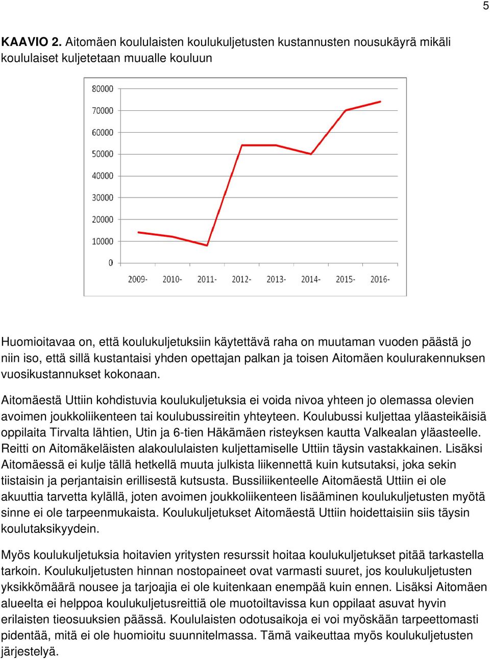 iso, että sillä kustantaisi yhden opettajan palkan ja toisen Aitomäen koulurakennuksen vuosikustannukset kokonaan.