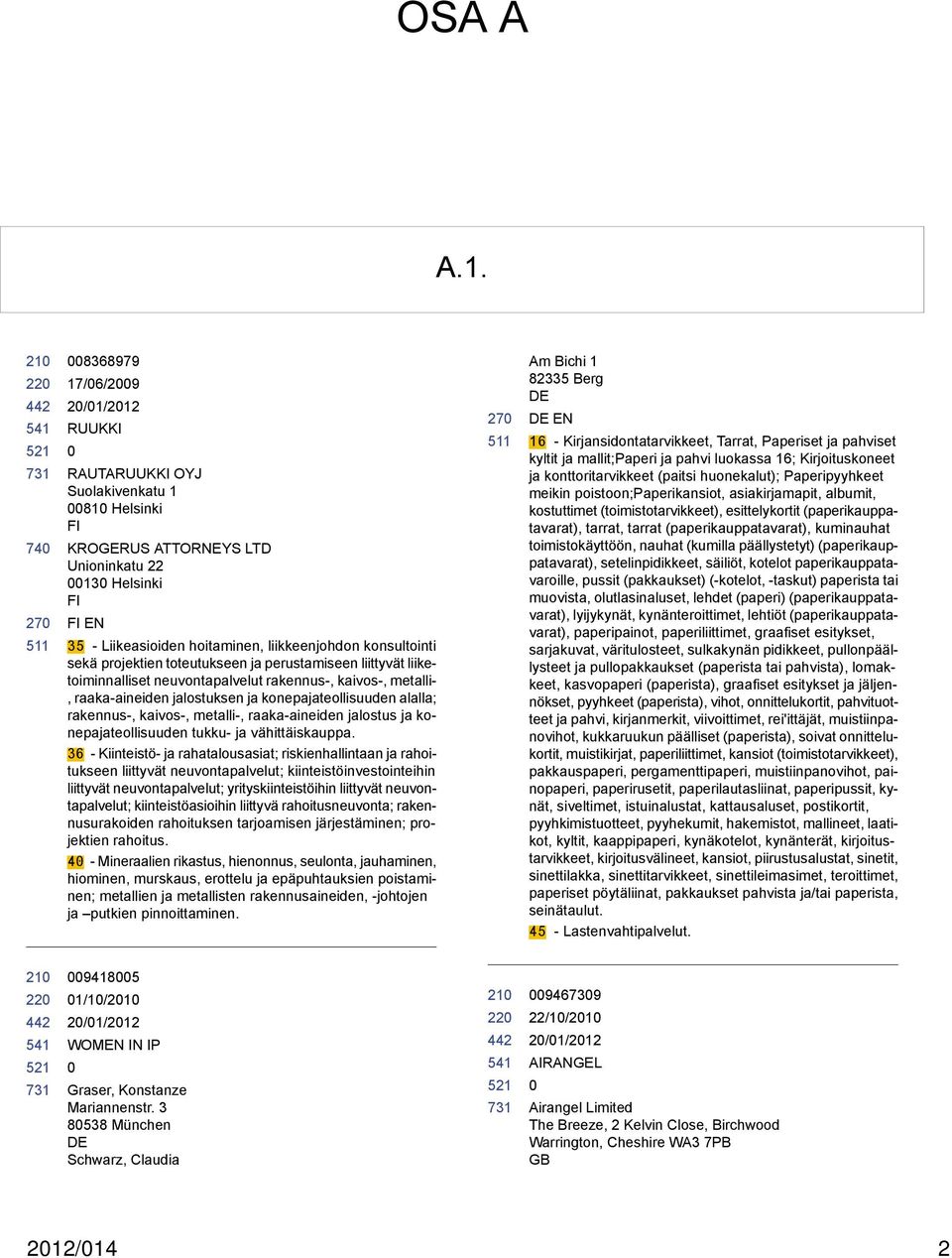 projektien toteutukseen ja perustamiseen liittyvät liiketoiminnalliset neuvontapalvelut rakennus-, kaivos-, metalli-, raaka-aineiden jalostuksen ja konepajateollisuuden alalla; rakennus-, kaivos-,