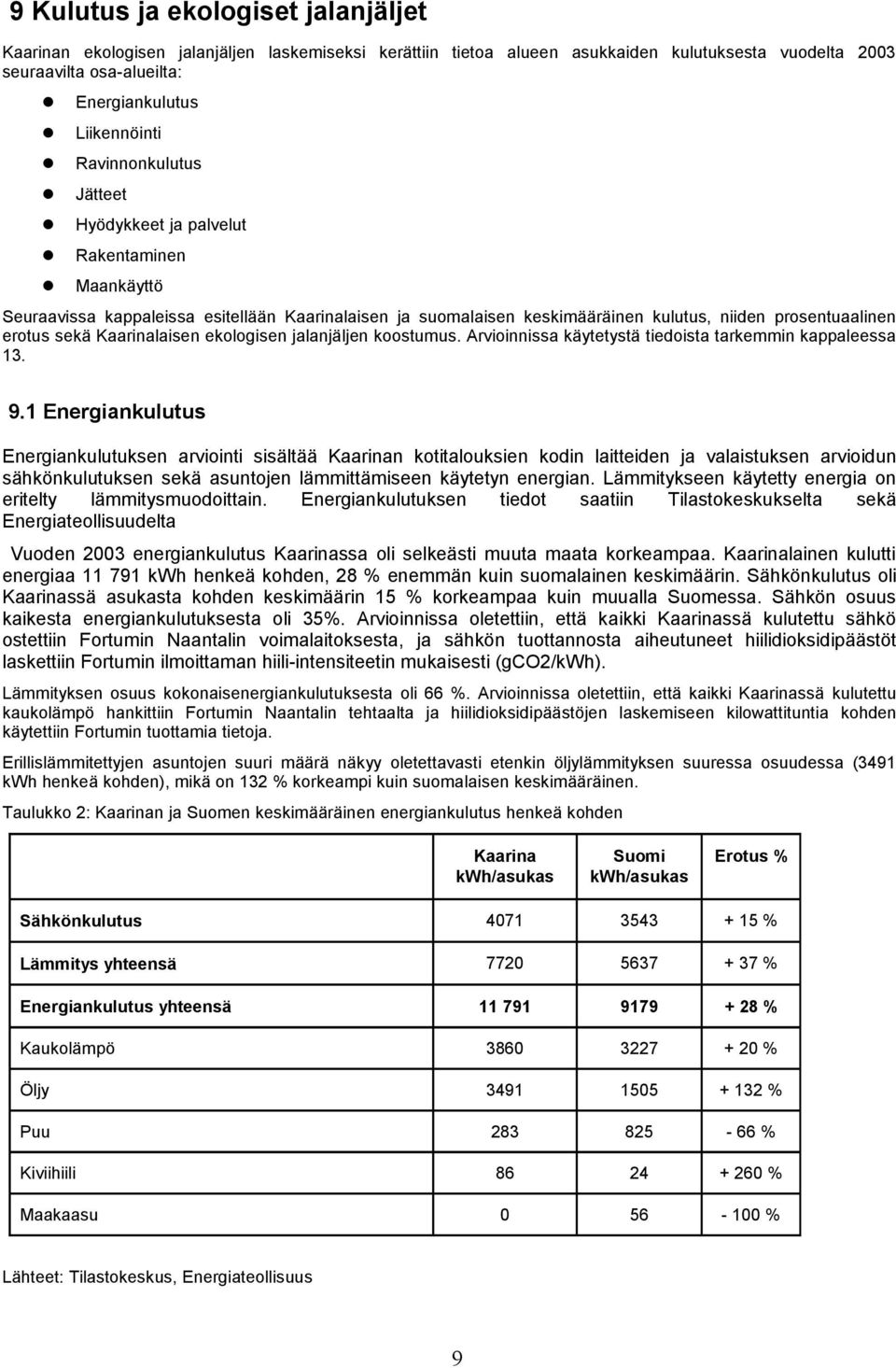 jaanjäjen koostumus. Arvioinnissa käytetystä tiedoista tarkemmin kappaeessa 13. 9.