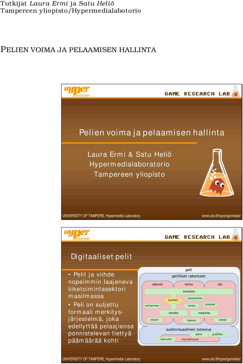 fi /hyper/gamelab/ Digitaaliset pelit Pelit ja viihde nopeimmin laajeneva liiketoimintasektori maailmassa Peli on suljettu formaali