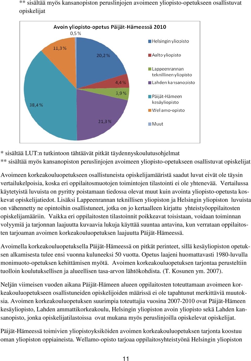 koska eri oppilaitosmuotojen toimintojen tilastointi ei ole yhtenevää.