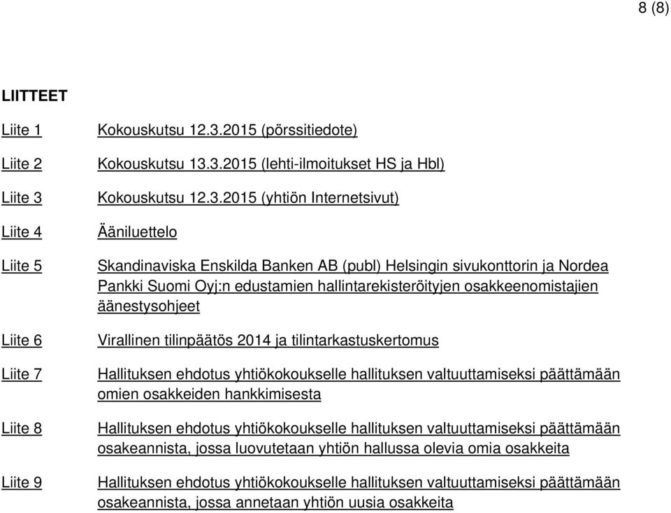 2015 (pörssitiedote) Kokouskutsu 13.