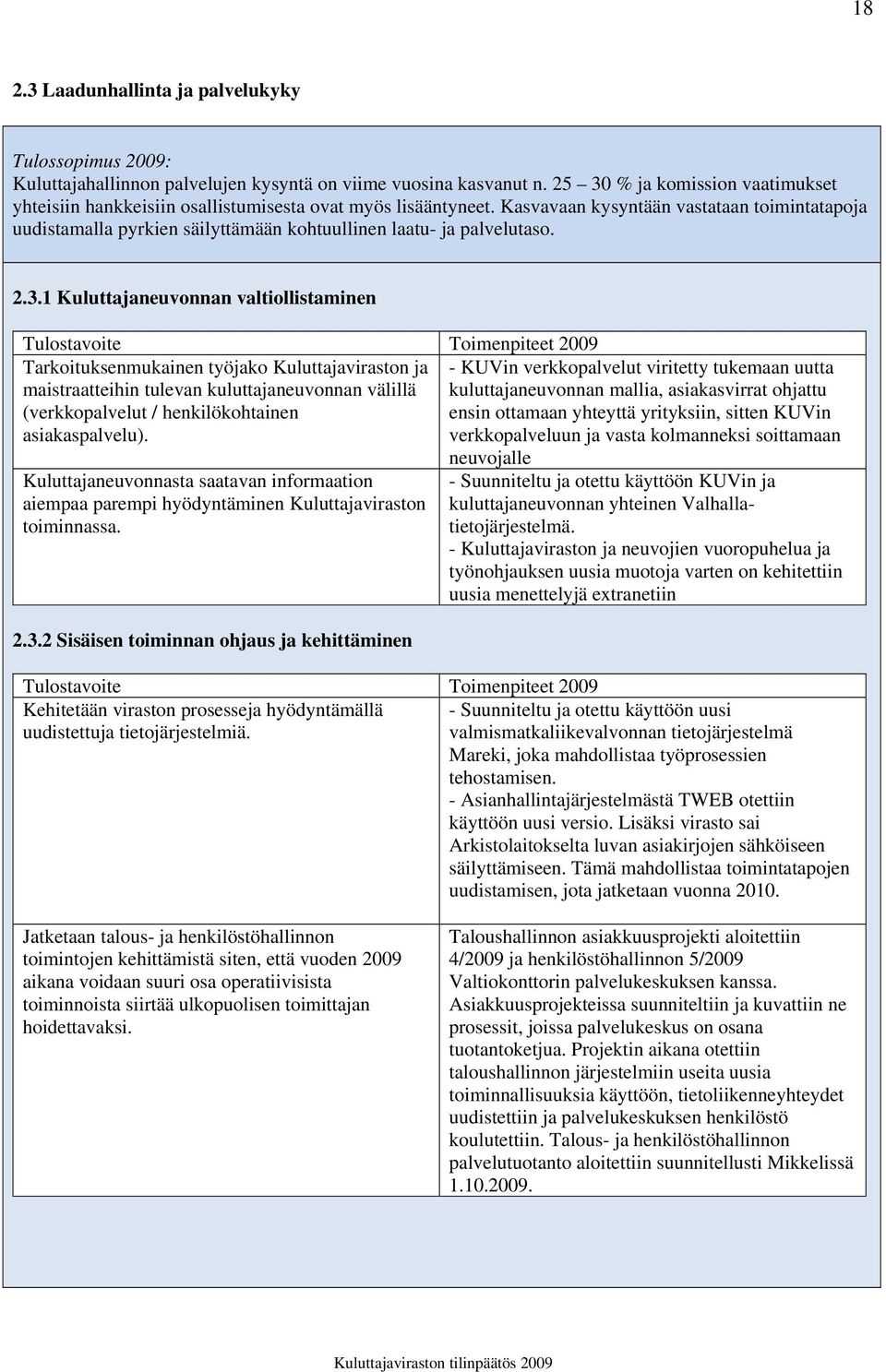 Kasvavaan kysyntään vastataan toimintatapoja uudistamalla pyrkien säilyttämään kohtuullinen laatu- ja palvelutaso. 2.3.