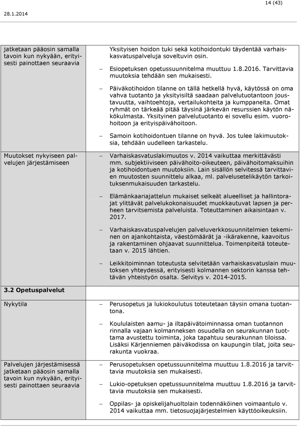 Tarvittavia muutoksia tehdään sen mukaisesti.