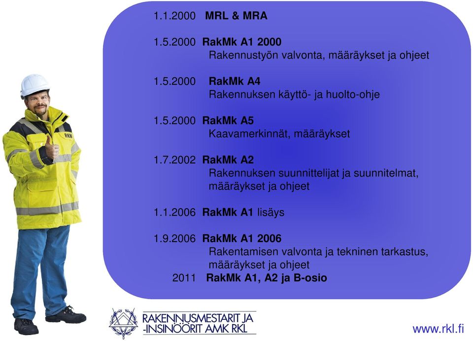 2002 RakMk A2 Rakennuksen suunnittelijat ja suunnitelmat, määräykset ja ohjeet 1.