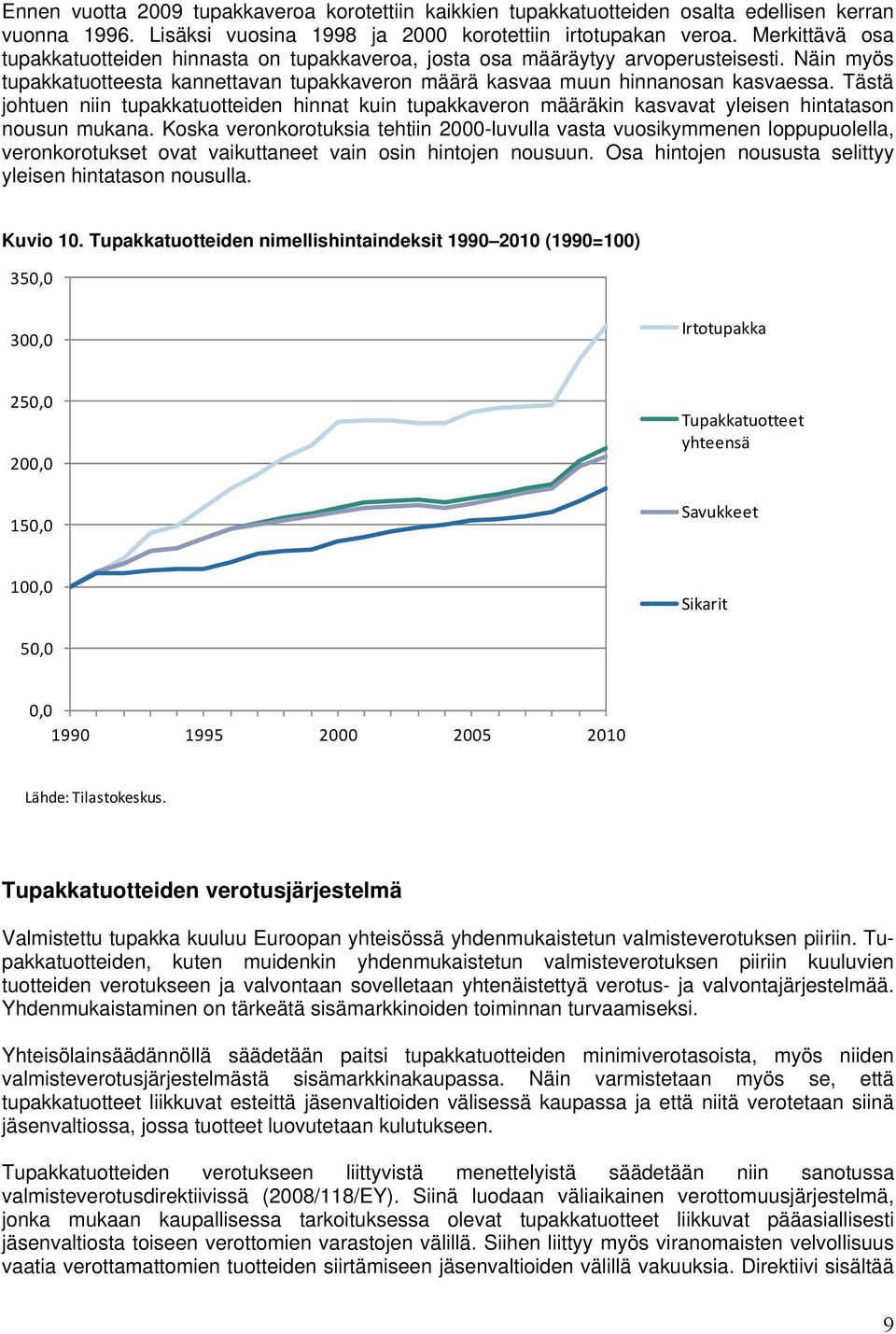 Tästä johtuen niin tupakkatuotteiden hinnat kuin tupakkaveron määräkin kasvavat yleisen hintatason nousun mukana.