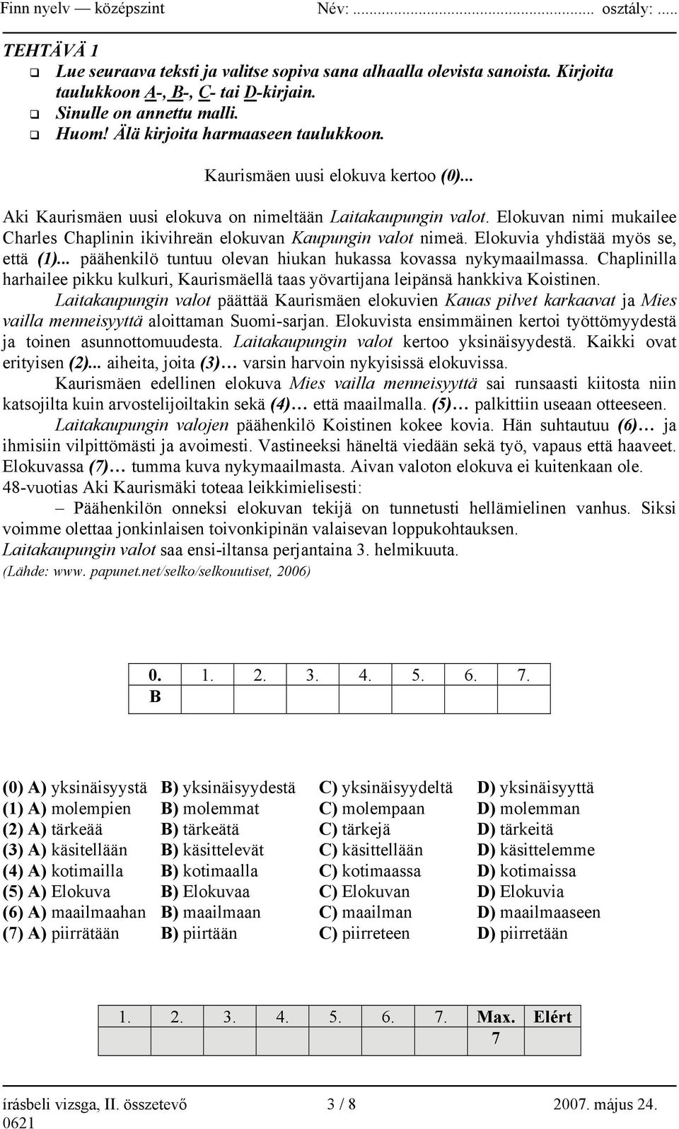 Elokuvan nimi mukailee Charles Chaplinin ikivihreän elokuvan Kaupungin valot nimeä. Elokuvia yhdistää myös se, että (1)... päähenkilö tuntuu olevan hiukan hukassa kovassa nykymaailmassa.