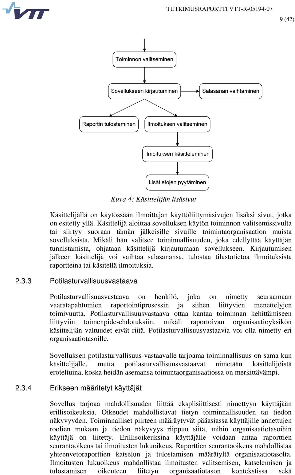 Mikäli hän valitsee toiminnallisuuden, joka edellyttää käyttäjän tunnistamista, ohjataan käsittelijä kirjautumaan sovellukseen.