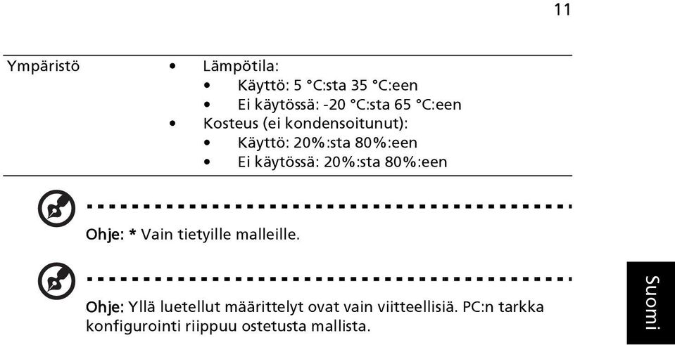 20%:sta 80%:een Ohje: * Vain tietyille malleille.