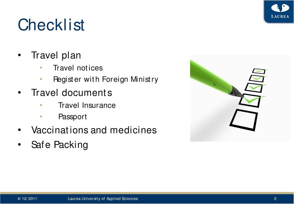 Insurance Passport Vaccinations and medicines