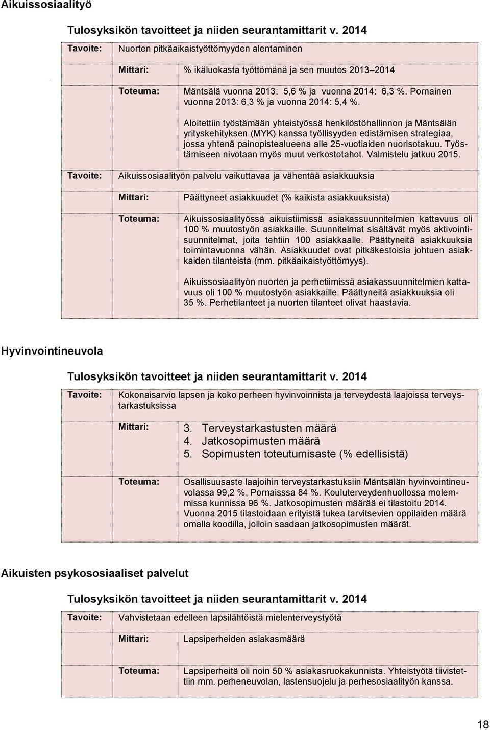 Aloitettiin työstämään yhteistyössä henkilöstöhallinnon ja Mäntsälän yrityskehityksen (MYK) kanssa työllisyyden edistämisen strategiaa, jossa yhtenä painopistealueena alle 25-vuotiaiden nuorisotakuu.