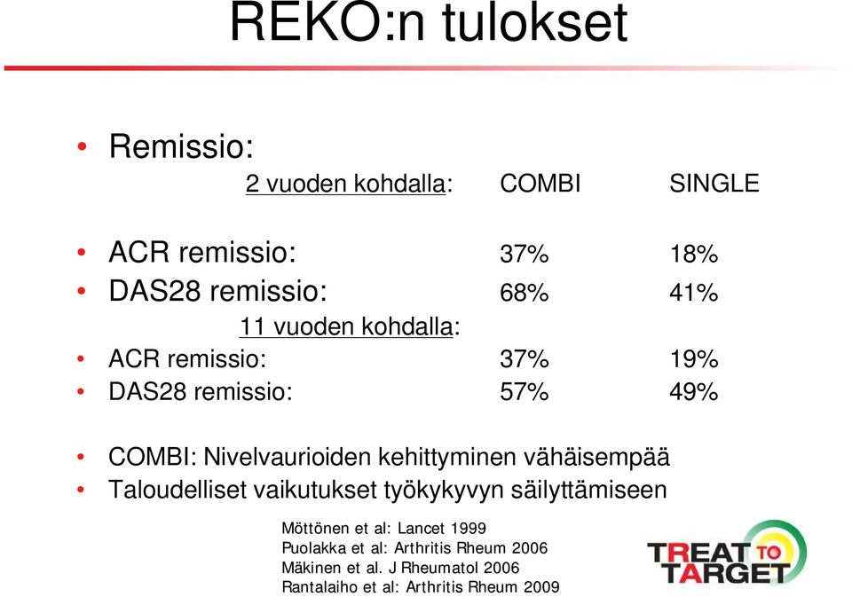 kehittyminen vähäisempää Taloudelliset vaikutukset työkykyvyn säilyttämiseen Möttönen et al: Lancet