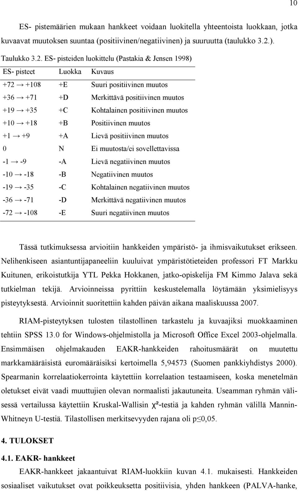 ES- pisteiden luokittelu (Pastakia & Jensen 1998) ES- pisteet Luokka Kuvaus +72 +108 +E Suuri positiivinen muutos +36 +71 +D Merkittävä positiivinen muutos +19 +35 +C Kohtalainen positiivinen muutos