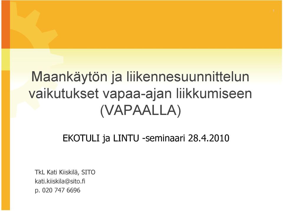 (VAPAALLA) EKOTULI ja LINTU -seminaari 28.4.