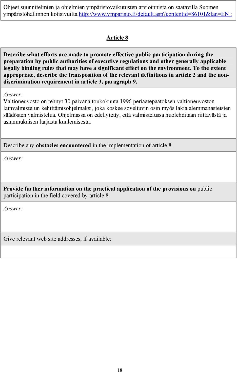 applicable legally binding rules that may have a significant effect on the environment.