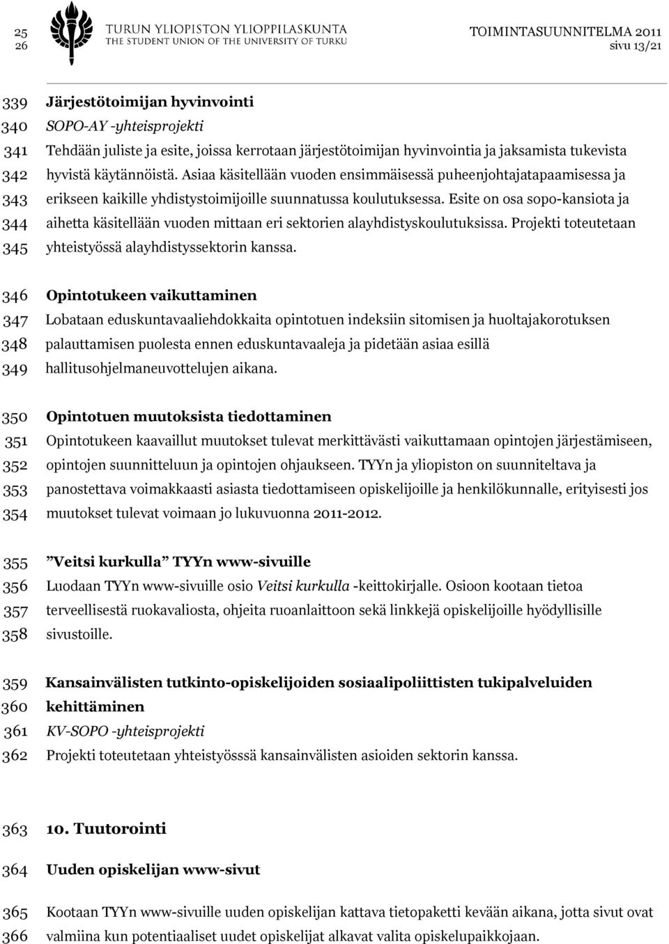 Esite on osa sopo-kansiota ja aihetta käsitellään vuoden mittaan eri sektorien alayhdistyskoulutuksissa. Projekti toteutetaan yhteistyössä alayhdistyssektorin kanssa.