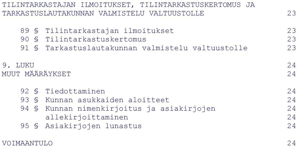 valtuustolle 23 9.