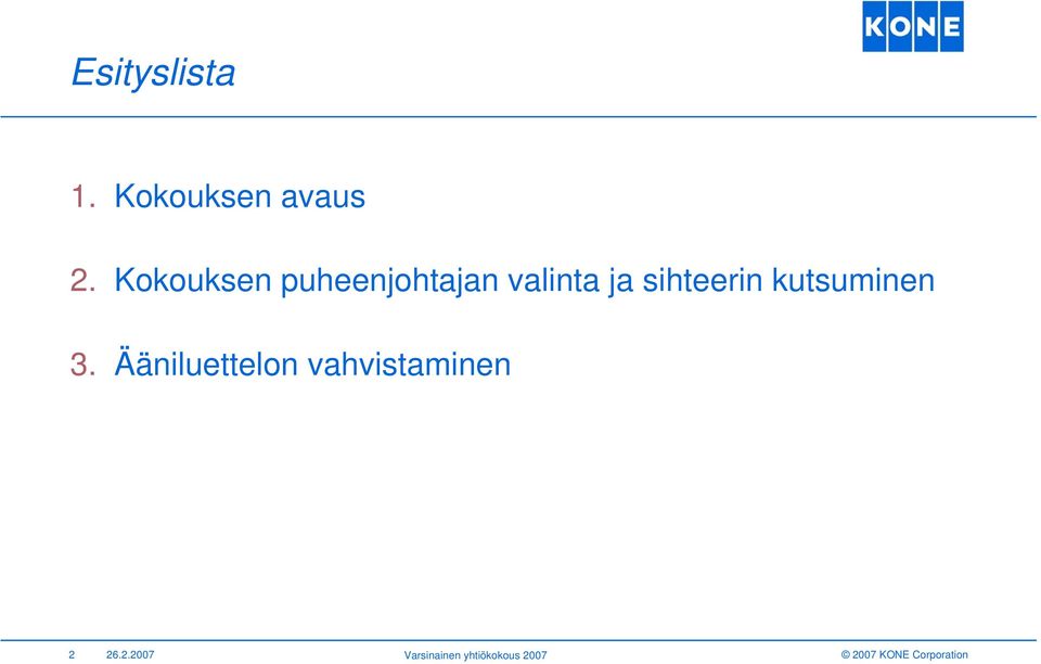 sihteerin kutsuminen 3.