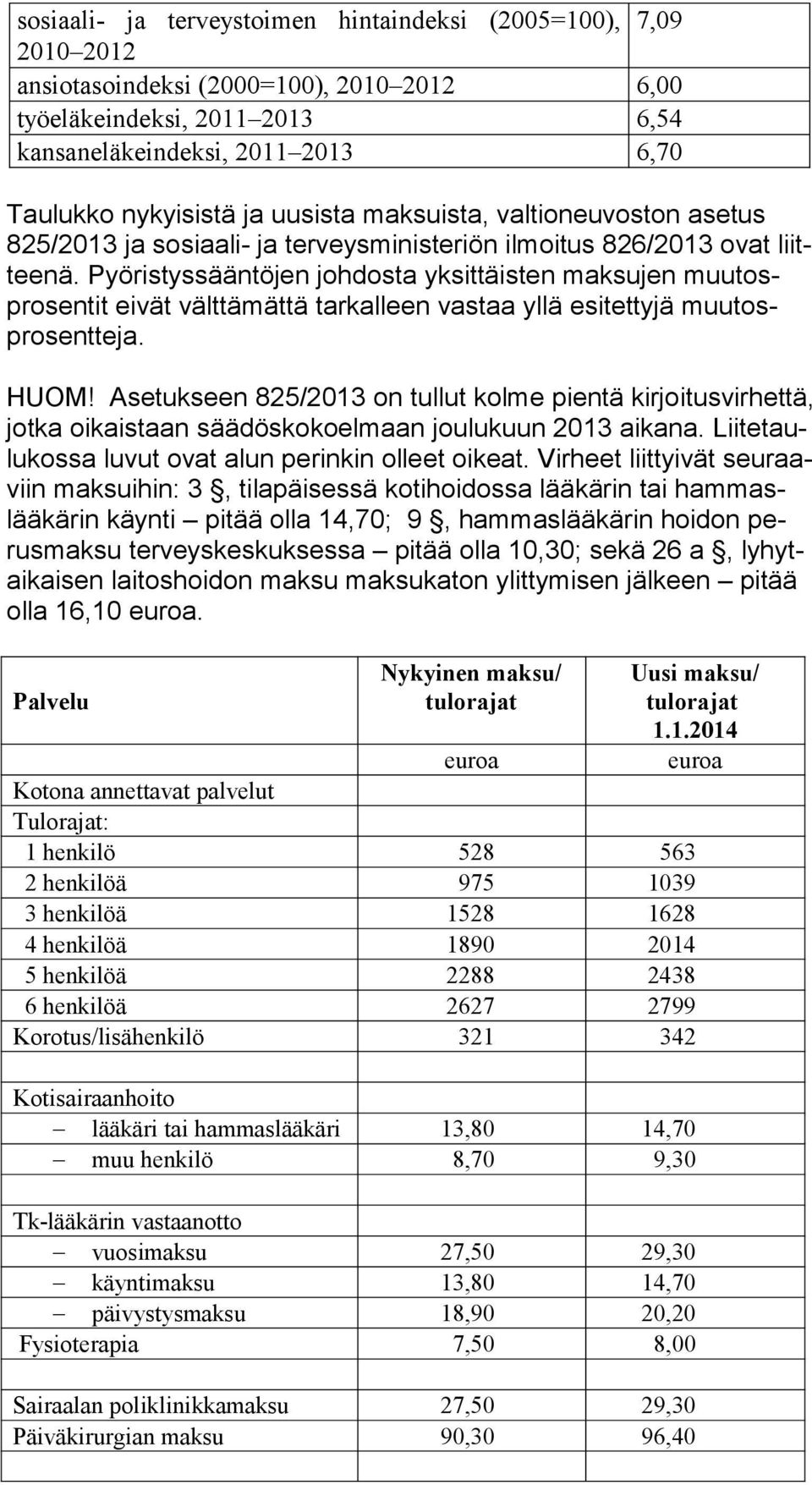 Pyöristyssääntöjen johdosta yksittäisten maksujen muu tospro sen tit eivät välttämättä tarkalleen vastaa yllä esitettyjä muu tospro sent te ja. HUOM!