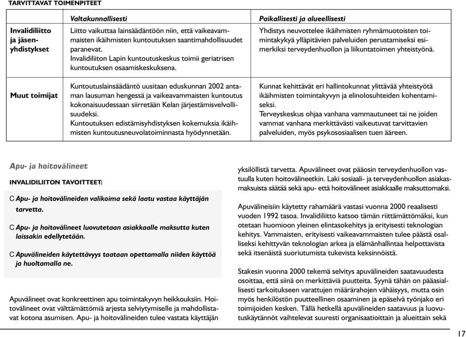 Kuntoutuslainsäädäntö uusitaan eduskunnan 2002 antaman lausuman hengessä ja vaikeavammaisten kuntoutus kokonaisuudessaan siirretään Kelan järjestämisvelvollisuudeksi.