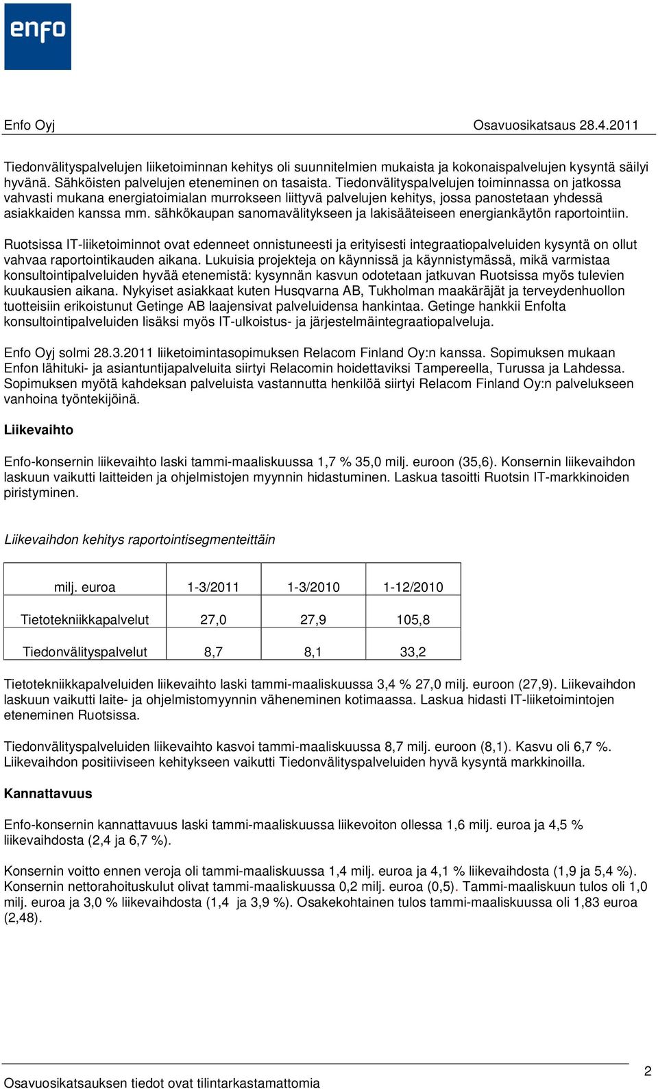 sähkökaupan sanomavälitykseen ja lakisääteiseen energiankäytön raportointiin.