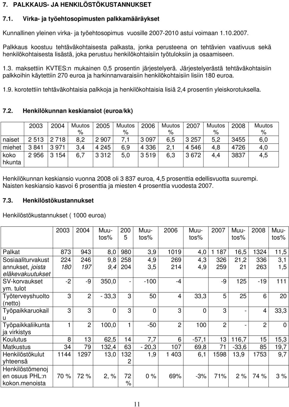 Palkkaus koostuu tehtäväkohtaisesta palkasta, jonka perusteena on tehtävien vaativuus sekä henkilökohtaisesta lisästä, joka perustuu henkilökohtaisiin työtuloksiin ja osaamiseen. 1.3.