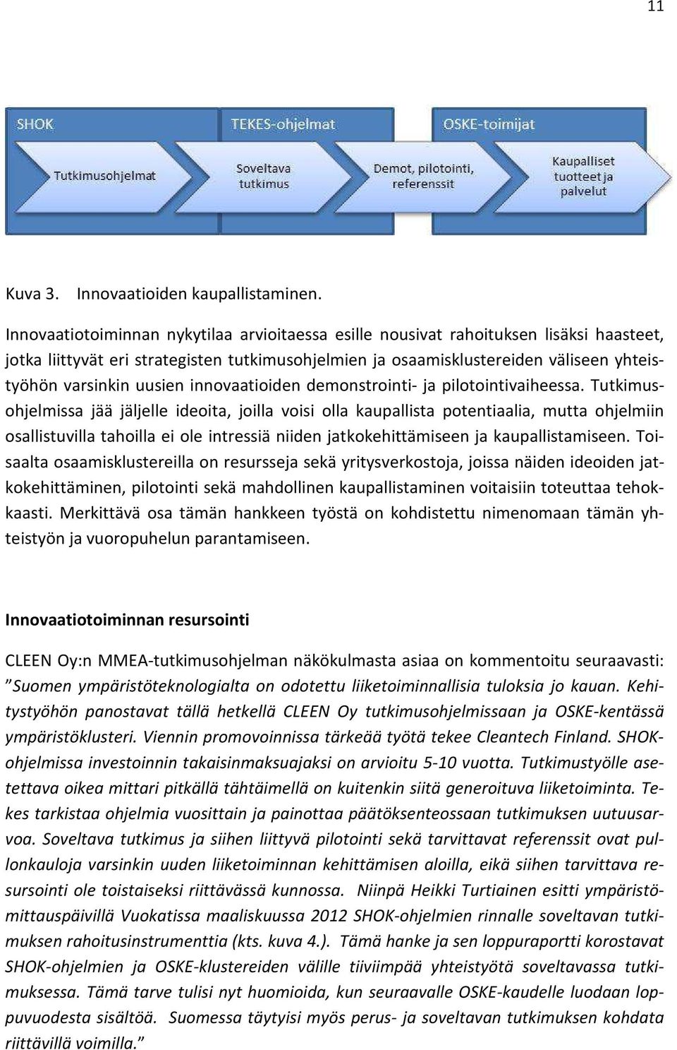 uusien innovaatioiden demonstrointi- ja pilotointivaiheessa.