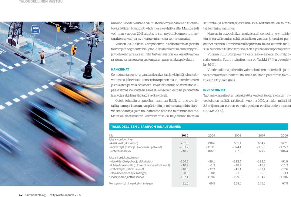 Vuoden 2010 alussa Componentan asiakastoimialat jaettiin tarkempiin segmentteihin, joille kullekin nimettiin omat myyntija tuotekehitysresurssit.