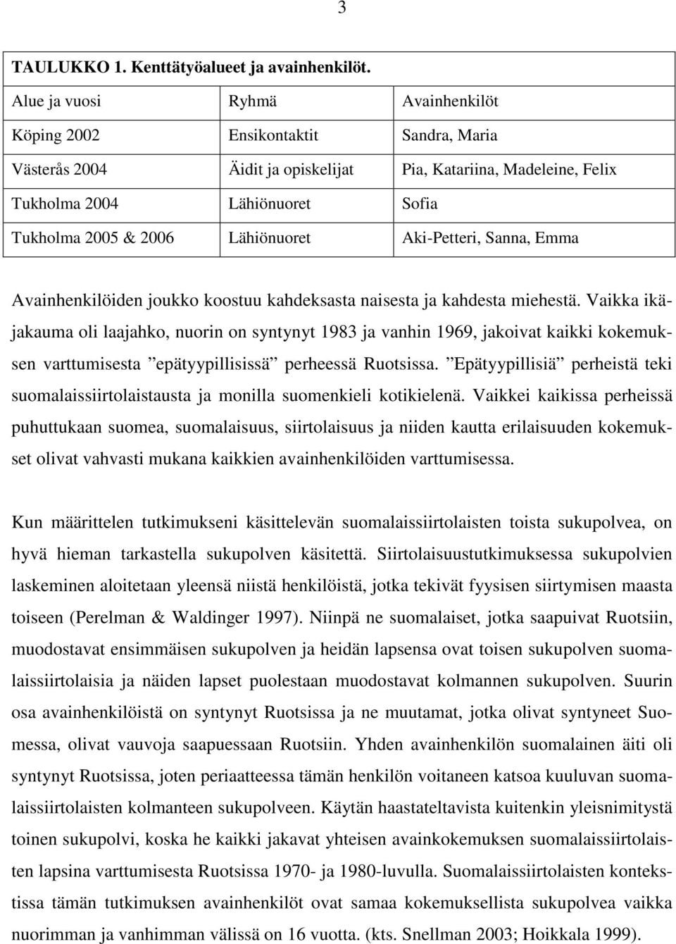 Lähiönuoret Aki-Petteri, Sanna, Emma Avainhenkilöiden joukko koostuu kahdeksasta naisesta ja kahdesta miehestä.