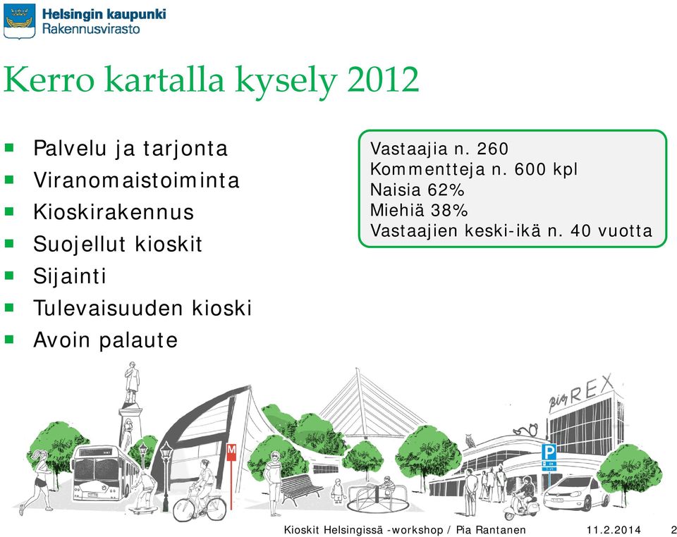 palaute Vastaajia n. 260 Kommentteja n.